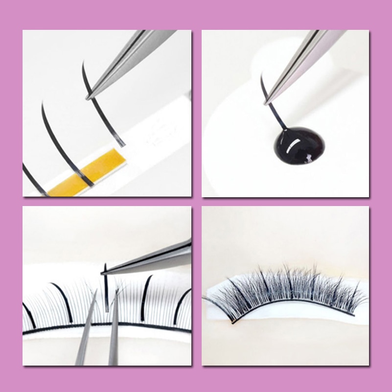 Lucky lashes a/m shape premade fans eyelash extensions til salon individuelle øjenvipper