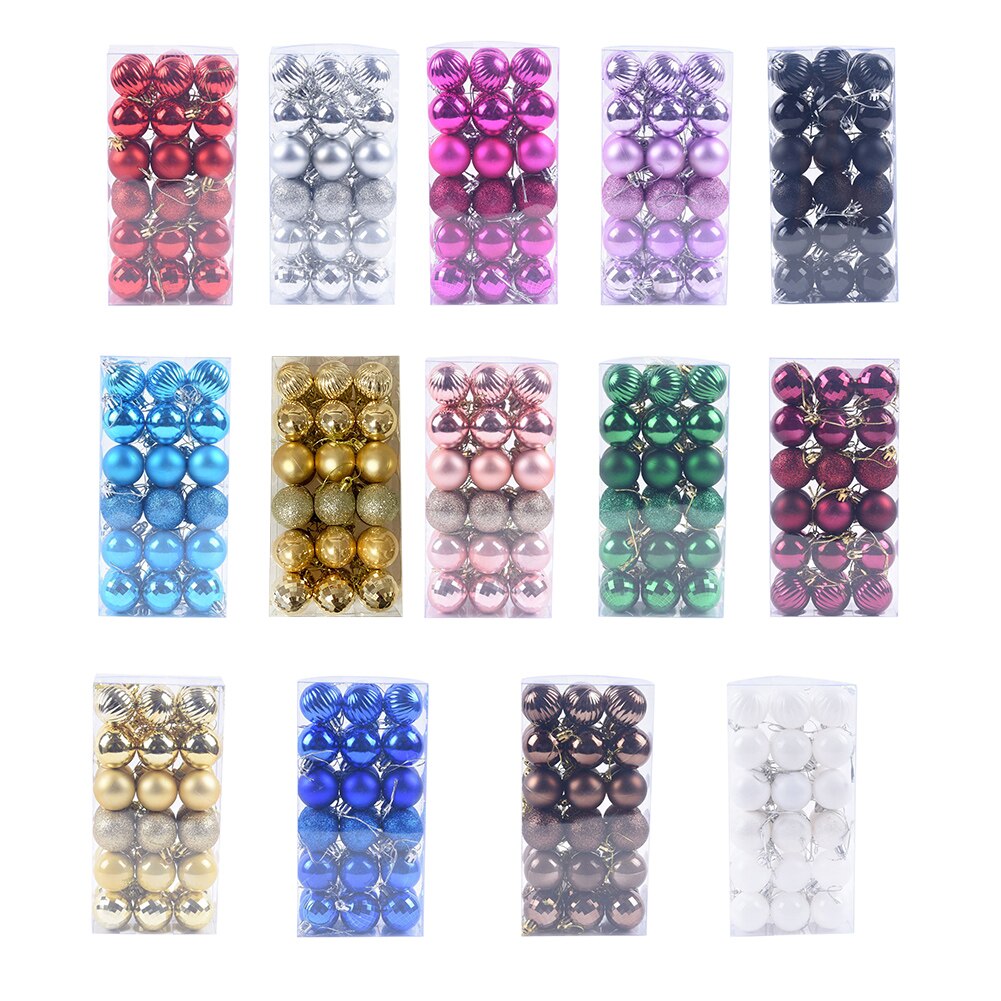 Arbre de noël pendentif boules fête de mariage suspendus ornement nouvel an fournitures fête décoration de la maison fournitures 36 pièces