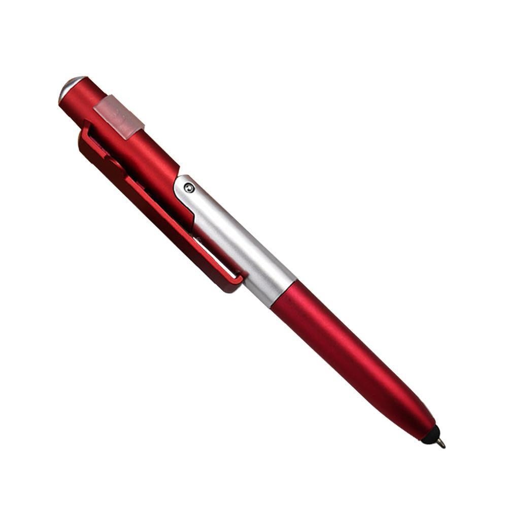 4-In-1 Eenvoudige Draagbare Zaklamp Pen Opvouwbare Balpen Multifunctionele Stylus Night Voor Mobiel Nuttig Pen telefoon Houder U2Y2
