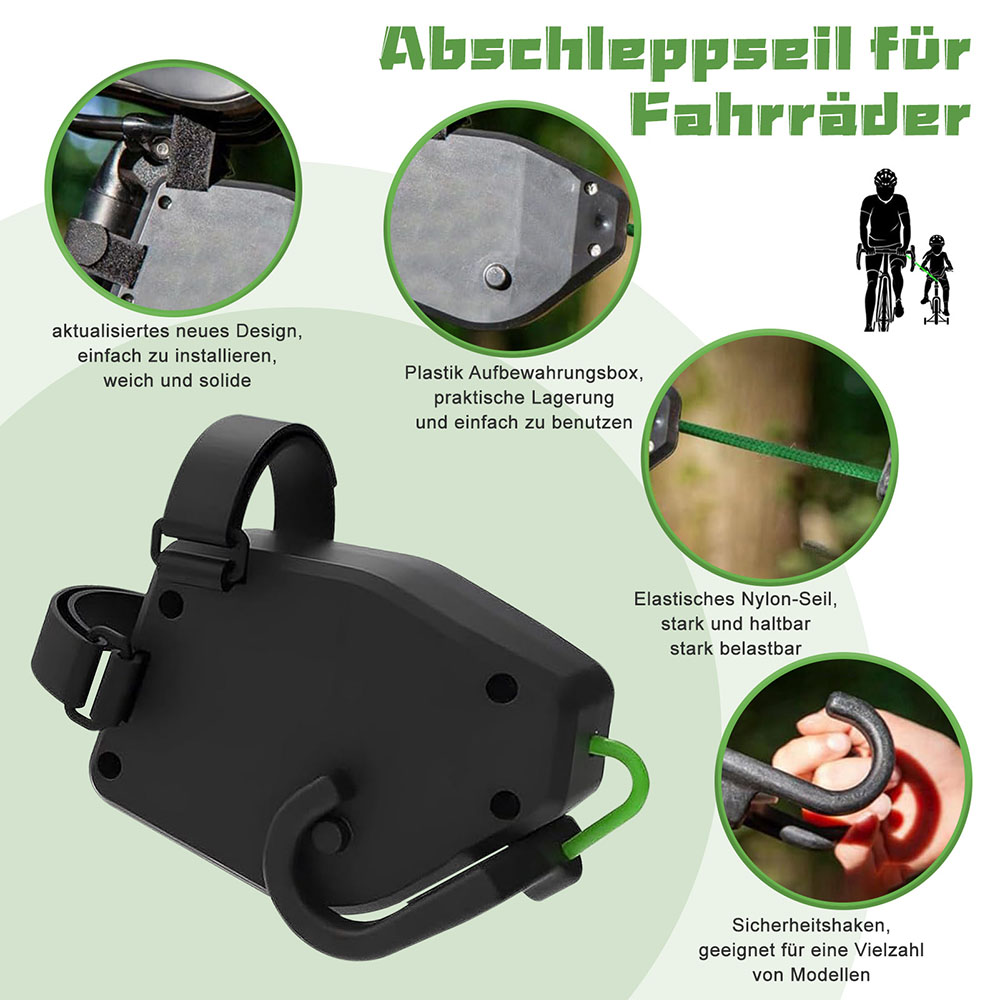 Corda da traino per bici da esterno Strumento di traino in nylon resistente all'usura retrattile per bambini Accessori per bici per adulti