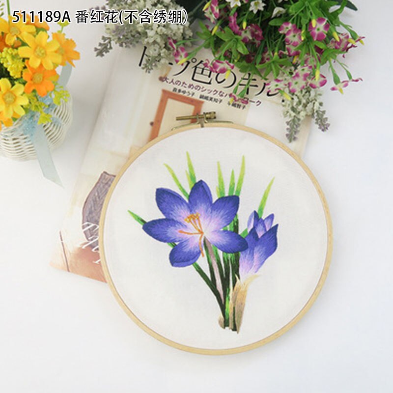 DIY Embroidery Flower Materials Package Embroidery Hoop Handmade Cross Stitch Kits For Beginners bordado Decor Sewing Supplies: 511189A