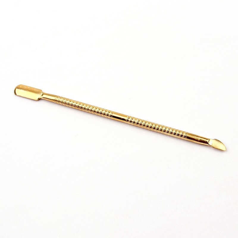 1 Pc Gold Cuticle Pusher Nail Art Pedicure Manicure Gereedschap Roestvrij Staal Nagelvijl Dode Huid Push Cuticle Remover Nail pusher