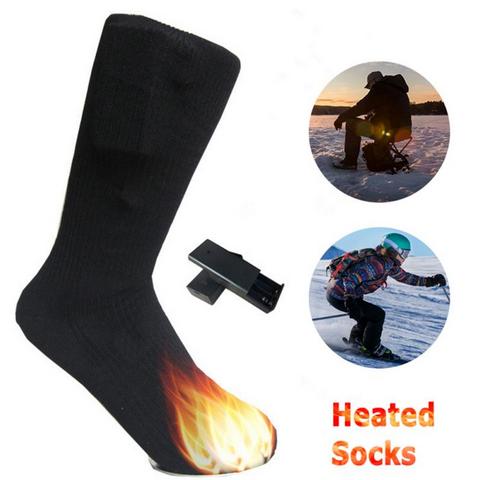 Chaleco eléctrico calentador al aire libre batería eléctrica USB manga larga calefacción chaqueta con capucha cálida ropa térmica esquí: Heating socks