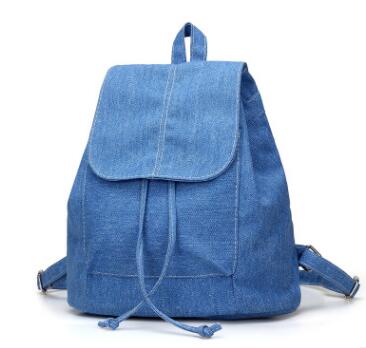 Chuwanglin backpack women casual canvas mochila feminina travel bags Wild Drawstring backpack bags for women C0115: Blue