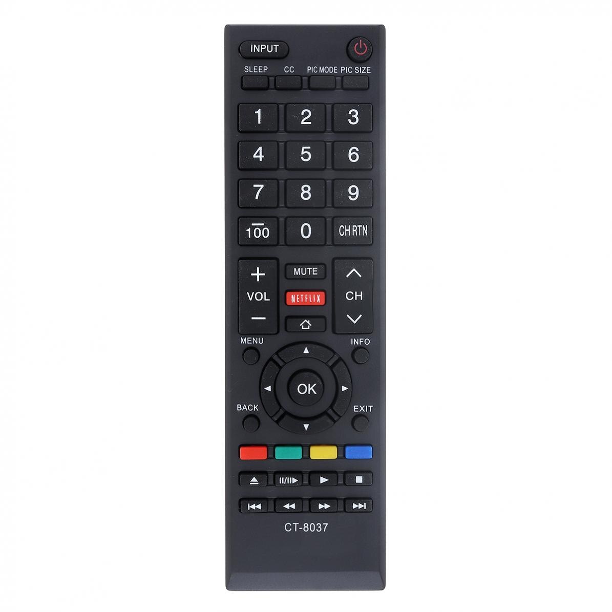 CT-8037 TV Remote Control with Long Transmission Distance for Toshiba 58L5400U / 65L5400 / 40L3400 / 50L3400 / 50L3400U