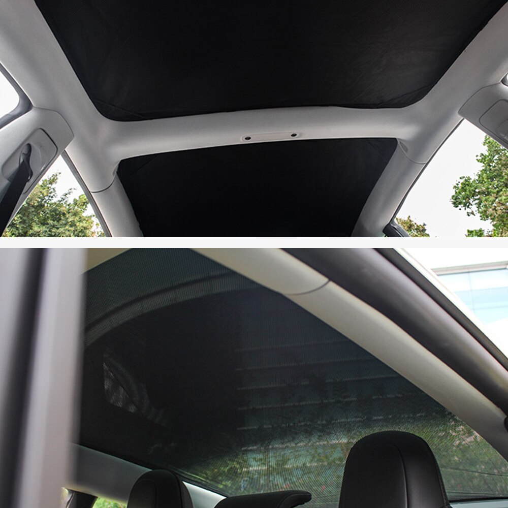 Glastag solskærm bil tagvindue blindskærmnet til tesla model 3 forrude skygge bagrude solskærm