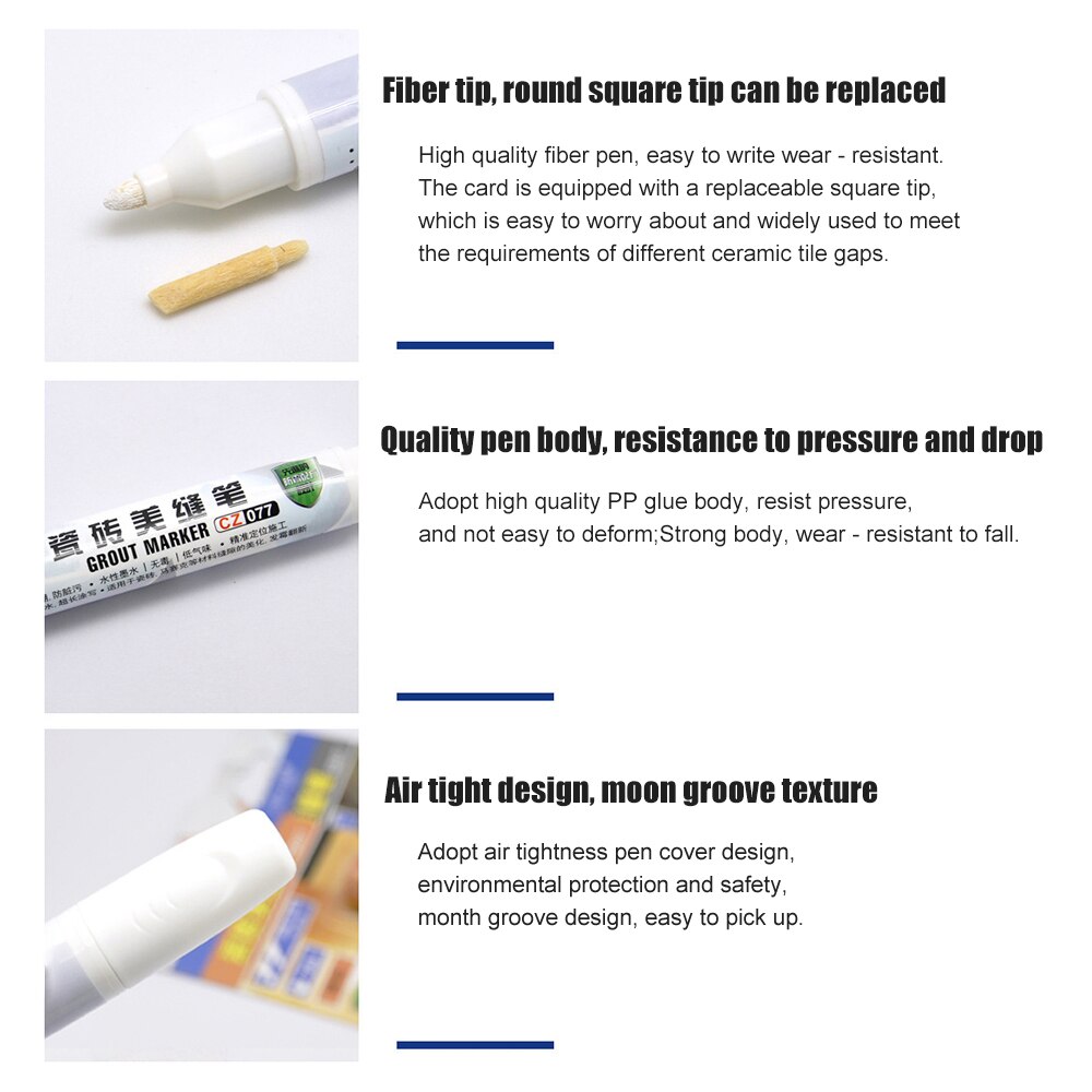 Mark Pens Tile Gap Repair Color Refill Grout Pen Waterproof Mouldproof Filling Agents Wall Glue Aide Porcelain Stitching Tool