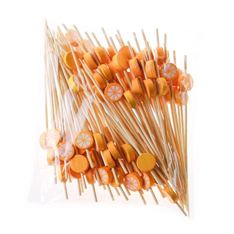 100pcs 12cm Disposable Bamboo Fork Buffet Fruit Desserts Pick Skewer Food Cocktail Sandwich Stick: 10