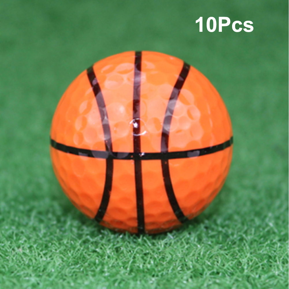 10 st. plats för 42.7mm fotbolls-basketbollar golfträningsbollar syntetgummi golfbollar golfbollstillbehör: Orange
