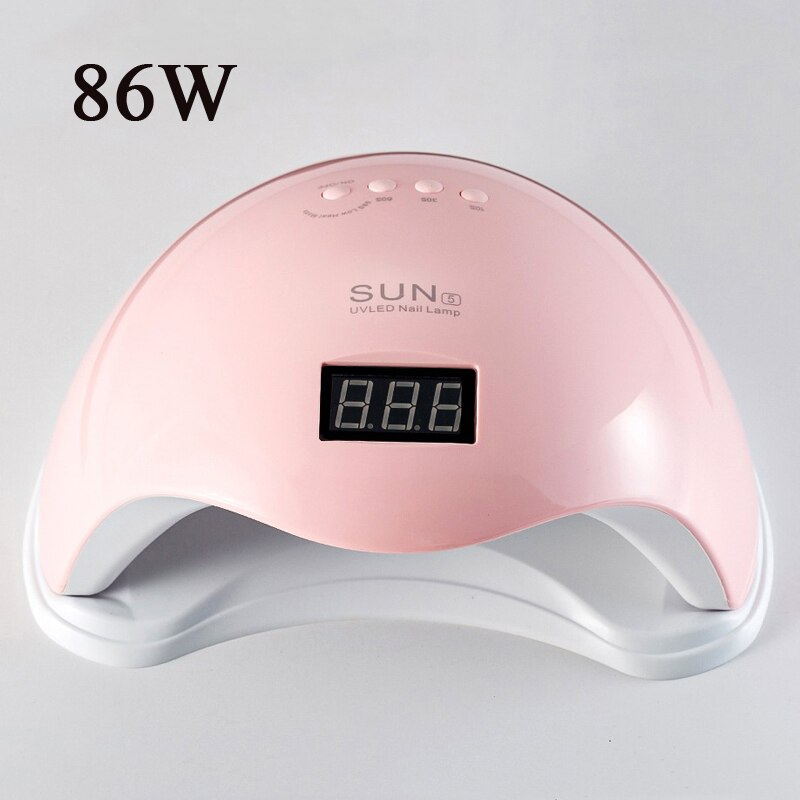 86W LED UV Nail Lamp Manicure Nail Dryer Ice Hybrid Lamp with Auto Sensor Timer for Nails Gel Polish Drying: 86W-EU Plug-pink