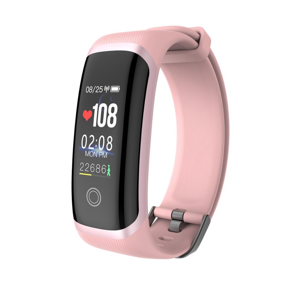 Sport fitness tracker  m4 smart pulsmätare armband kalorier vattentät smart bandklocka för ios android: Rosa