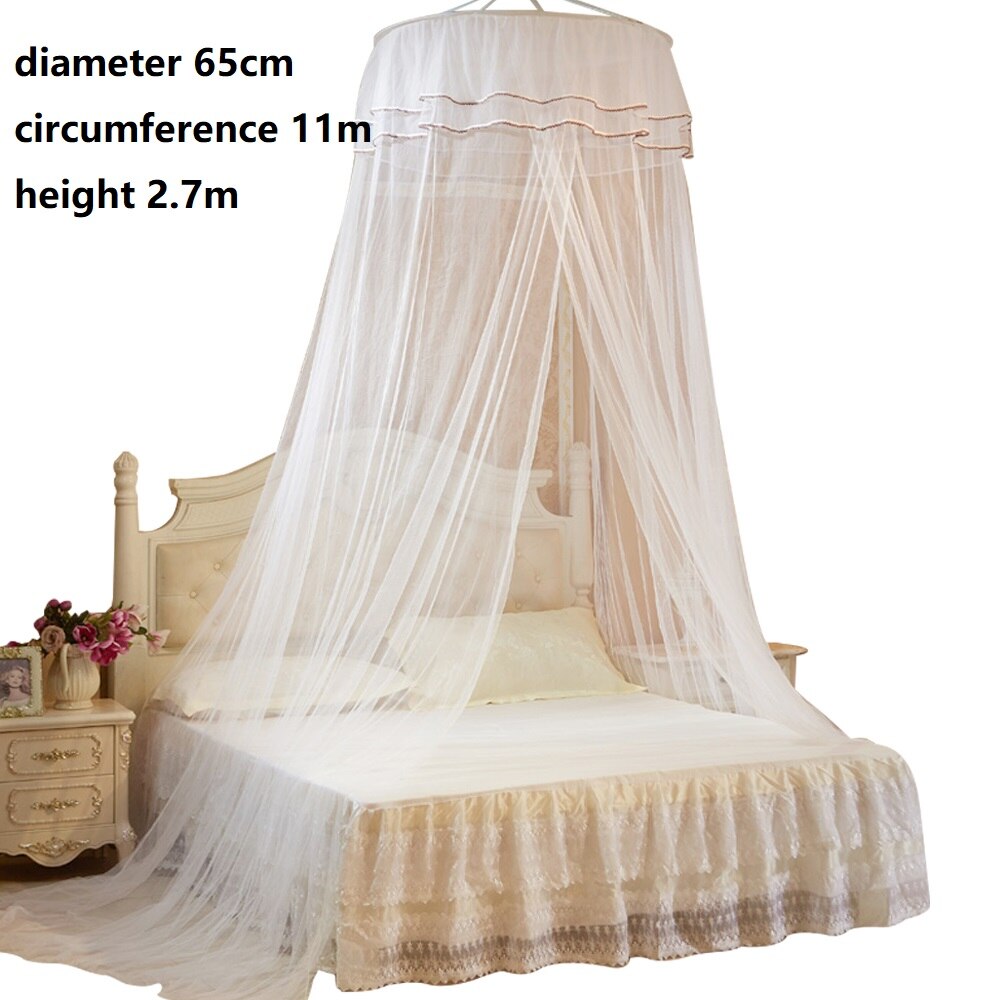 Baldachim robić łóżka zawieszony moskitiera netto okrągły wierzchołek łóżko księżniczki namiot kurtyna składany baldachim na łóżku wróżka koronki Dossels dziewczyna: B1 mały