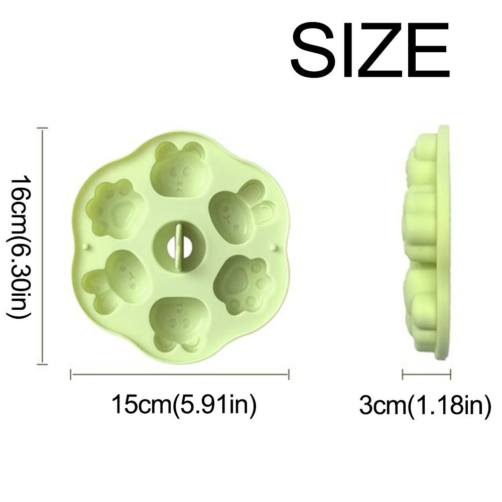 Baby Food Steamed Cake Mold 190ML 6 Grids Cartoon Baking Mold BPA Free Reusable Silicone Cake Mold Baking Supplies