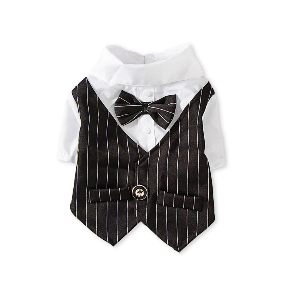Gentleman Hond Kleding Trouwpak Formele Shirt Voor Kleine Honden Bowtie Tuxedo Pet Outfit Halloween Kerst Kostuum Voor Katten: Black / Xl