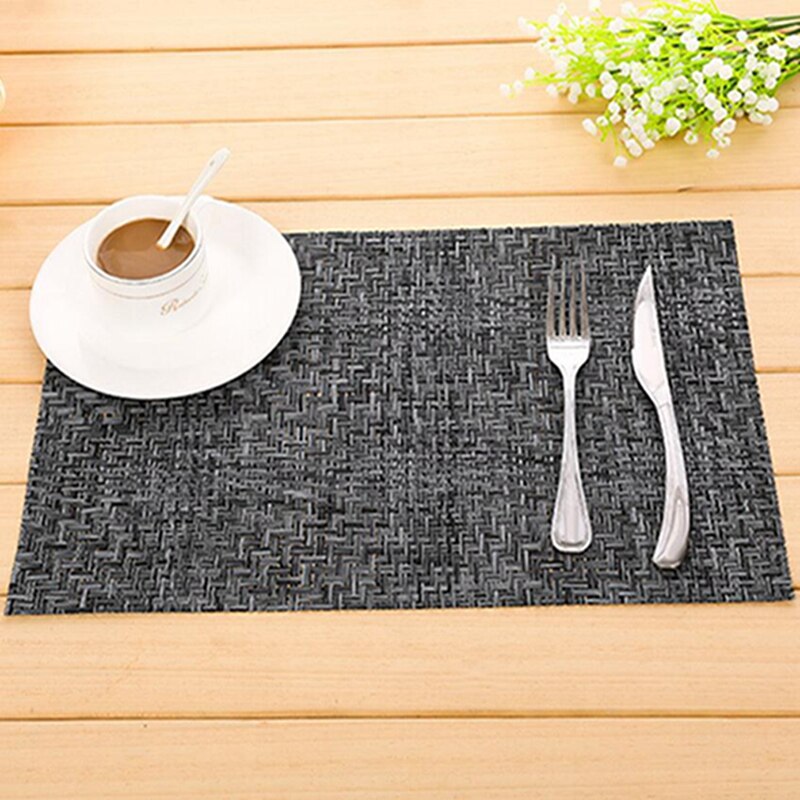 Moderne Stijl Servies Matten Pads Keuken Placemats Pvc Servet Decoratieve Placemats Voor Eettafel: black