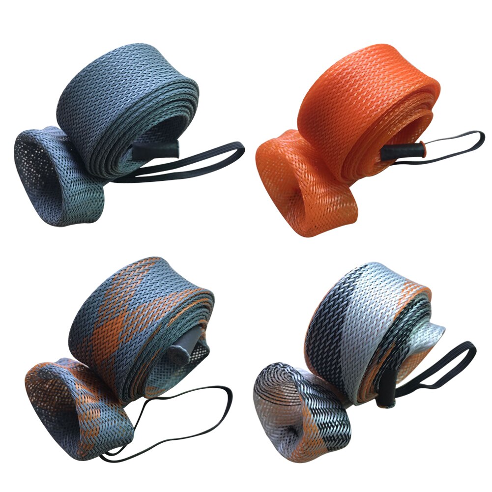 Housse de canne à pêche maille tressée coulée filature manche de poteau de pêche chaussette gant protecteur sac sac de matériel sac en Nylon
