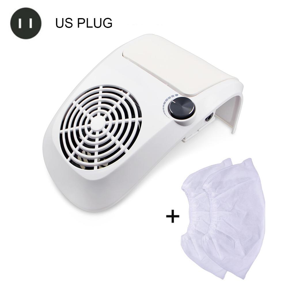 60W Krachtige Nail Stofafzuiging Collector Stofzuiger met 2 Stof Verzamelen Zak Nail Art Equipment Nail Salon Gereedschap: US PLUG