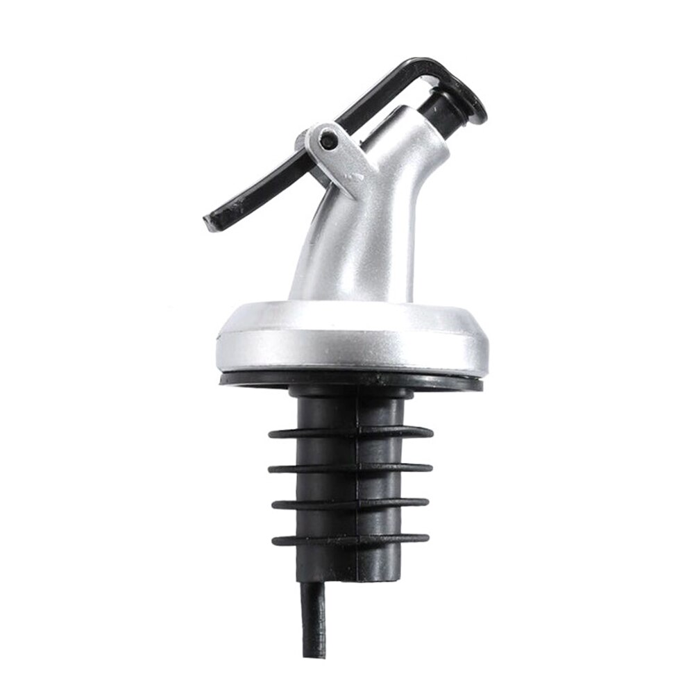 Olijfolie verstuiver azijn flessen kunnen afsluitdop afdichting lekvrij voedselveilige plastic spuitmond verstuiver drank dispenser keukengereedschap: 1pc zilver