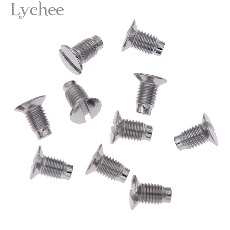 Lychee Life 10pcs Industrial Sewing Machine Screws Needle Plate Screws Sewing Machine Parts Accessory