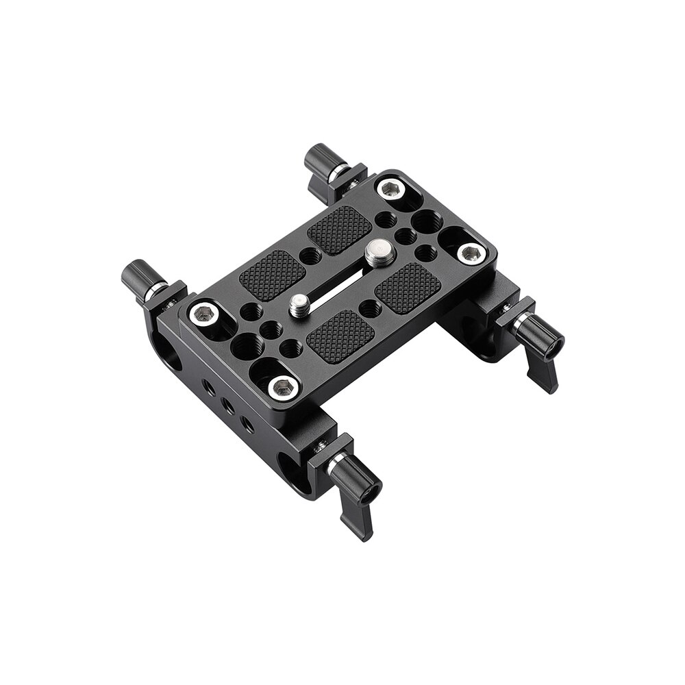 KIMRIG Camera Mounting Plate Tripod Mounting Base Plate Integrated With 15mm Dual Rod Clamp For Shoulder Support Rig: KM0004
