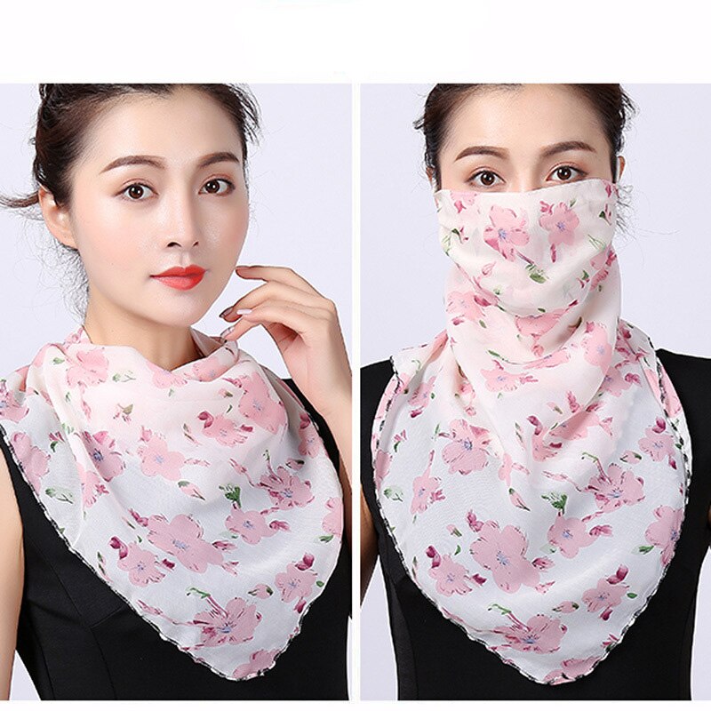 Rooxin Women Face Scarf Bandana with Ear Loops Outdoor Sport Cycling Face Mask Sun Protection Mask Neck Scarf for Hiking Camping: Type 3