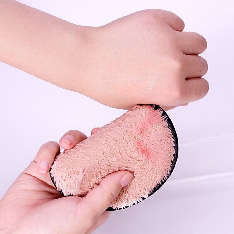 1pcs Microfiber Clean Sponge Pads Facial Makeup Remover Puff Face Cleansing Towel Reusable Cotton Double Layer Cleaning Wipe