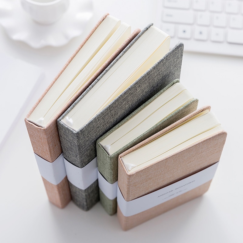 Cuaderno de con cubierta de tela Simple de 32K, cuaderno bonito en blanco para viajeros