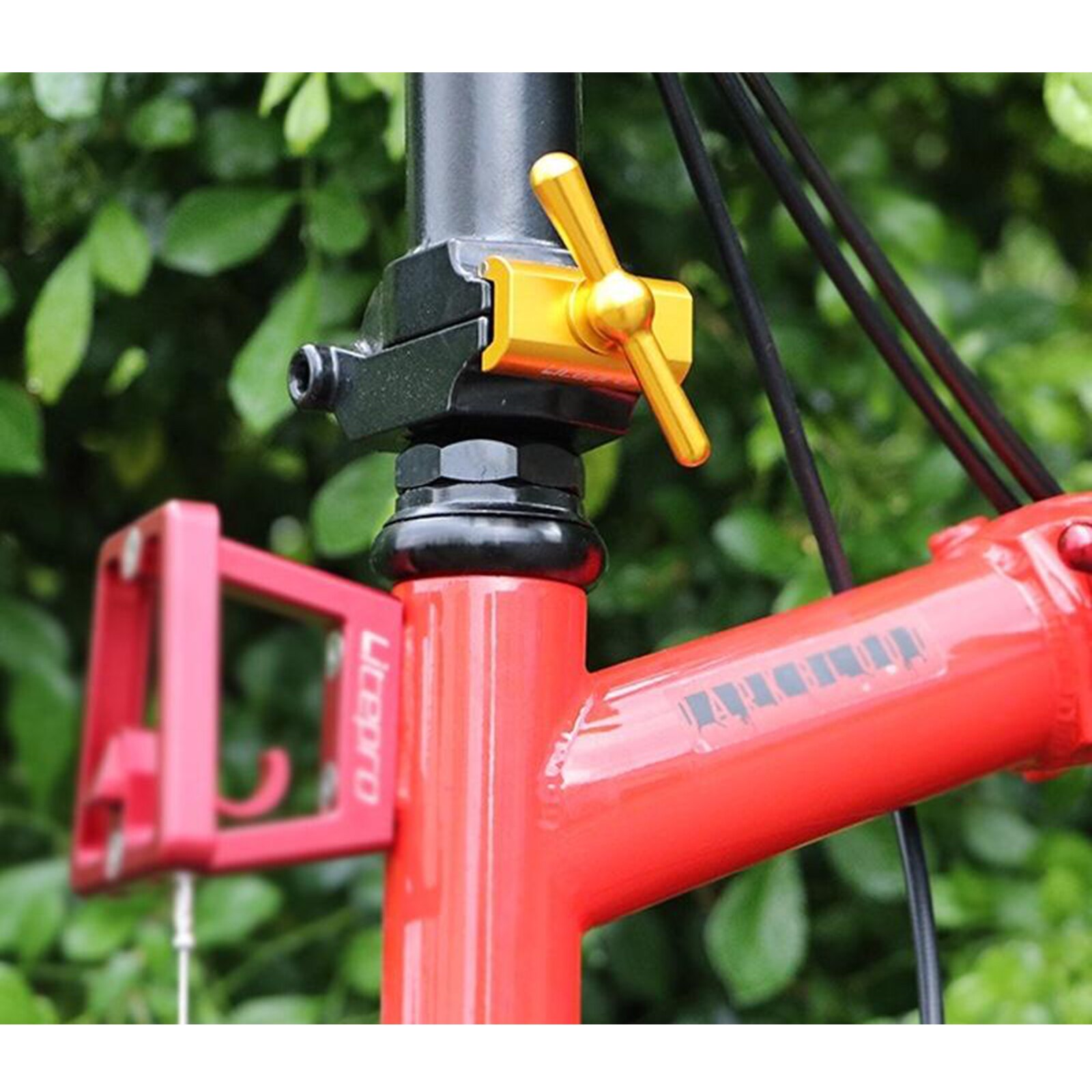 Folding Bike Hinge Clamp Lever for Brompton Frame Lock Buckle Clips: Gold