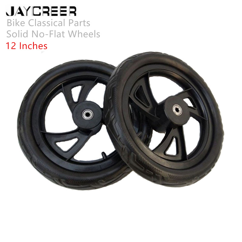 Jaycreer 2 stk-pakke 12 tommer soild ingen flade hjul med leje til børn børn balance cykler