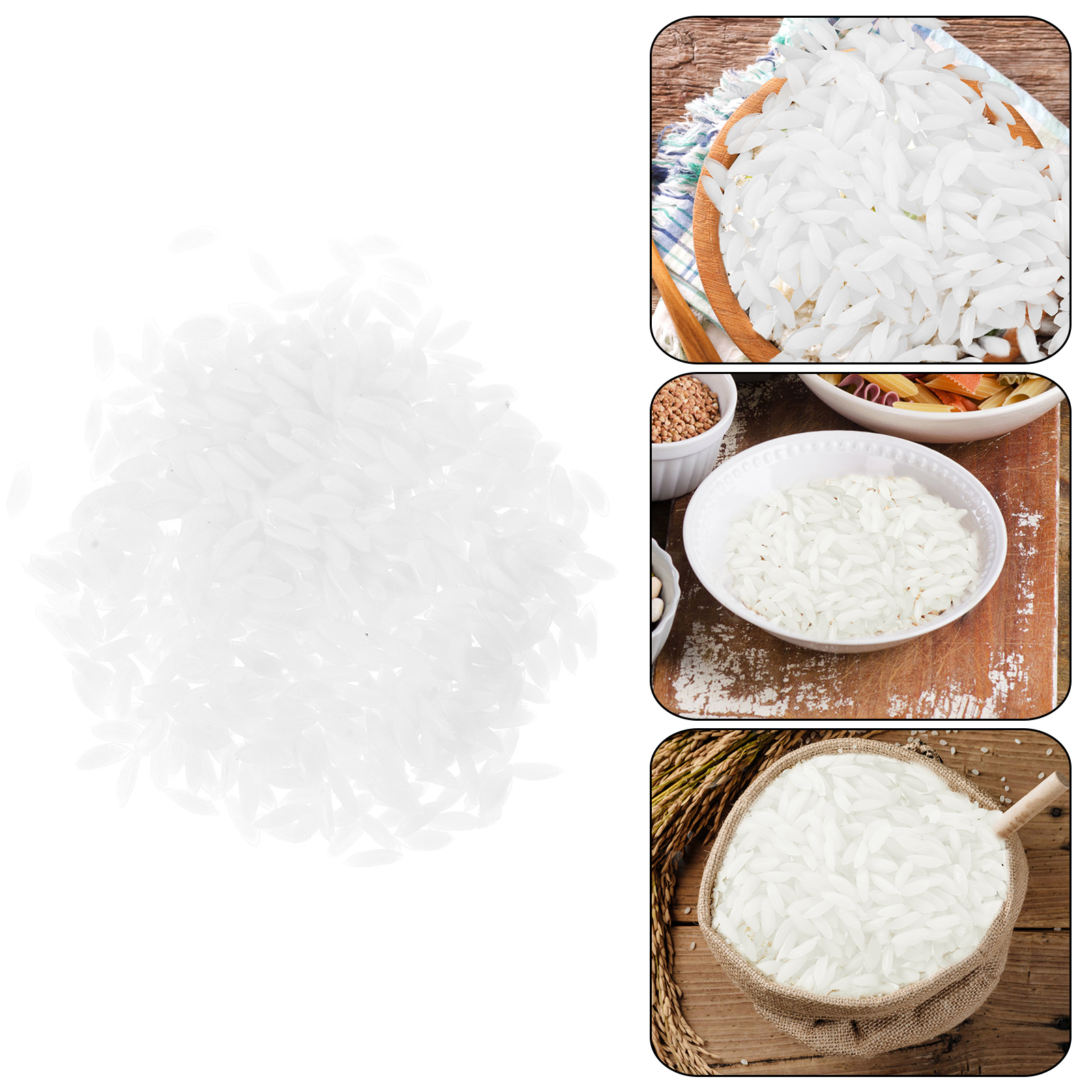 3 Packs of Lifelike Rice Models Decorative Rice Props Artificial Rice Adornments