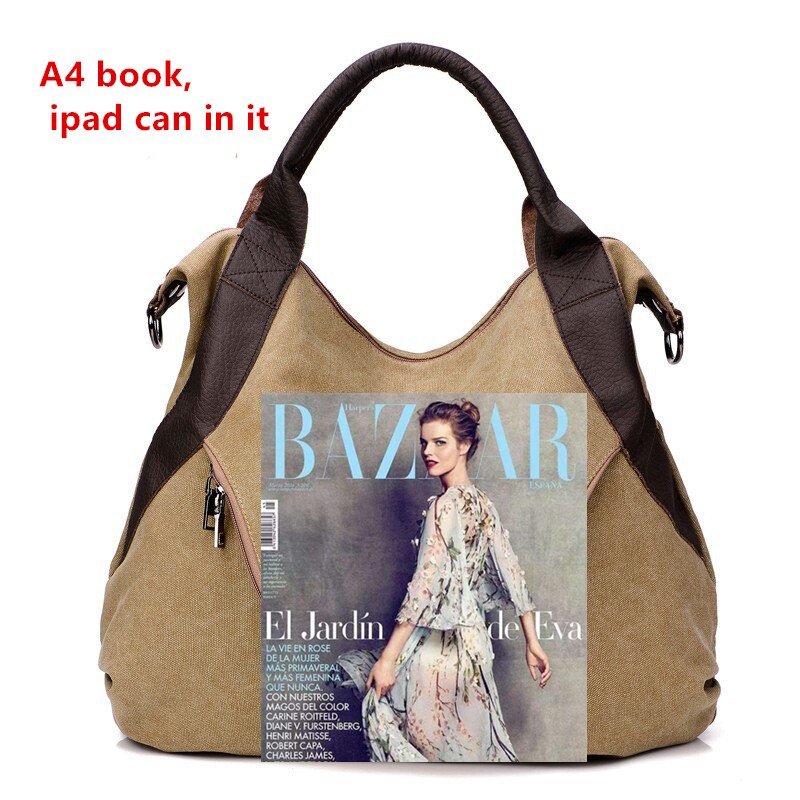 Cosimo Perla Canvas Tote Bag - Large Hobo Shoulder Bag for Women - Casual Everyday Shopping Purse