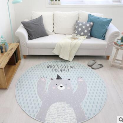 Bomullsmatta lekmatta rund matta med bollar runt barnleksaker babyfotografi rekvisita nordisk stil mattor mattor för hemmet: Diameter 120cm