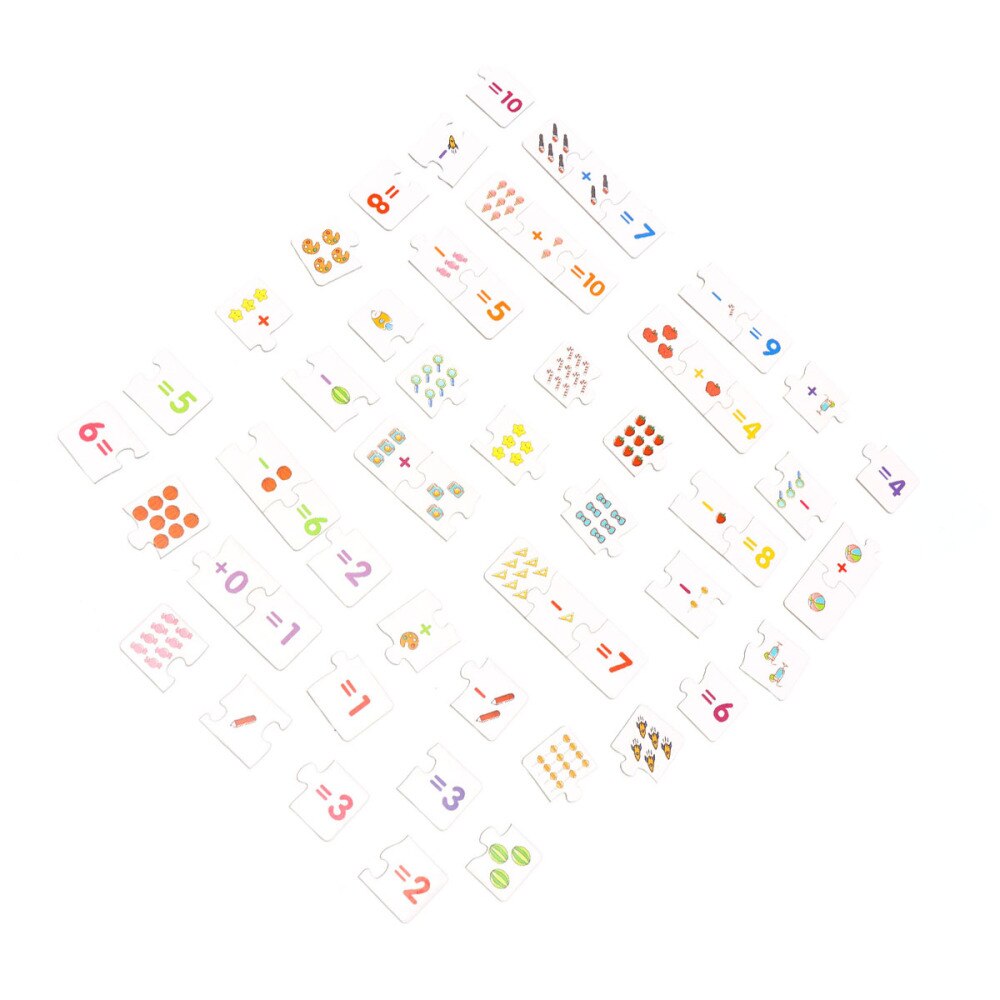 Children Paper Educational Jigsaw Puzzle Kids Early Educational Plaything (The Addition and Subtraction Series Matching Puzzle)