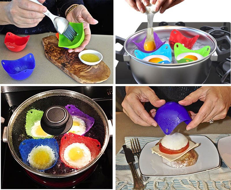 1PC oder 4PC Flexibe Silikon Ei Wilderer Pochieren Hülsen Küche Werkzeug Backen Pochiert Tasse Ei Küche Kochen werkzeuge QA 094