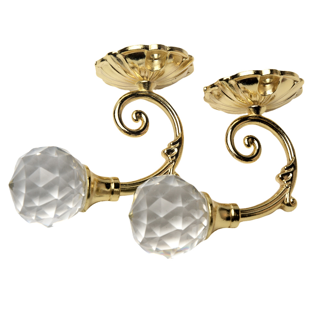 Metal Crystal Glass Curtain Holdback Wall Tie Back Hooks Hanger Holder