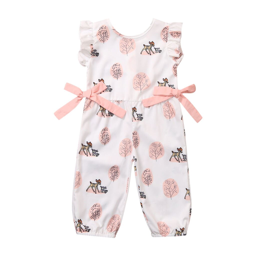 Baby Meisjes Romper Pasgeboren Baby Kleding Baby Baby Meisje Jongen Boog Cartoon Herten Romper Jumpsuit Kleding Outfits Baby Kleding: B / 12-18 Months