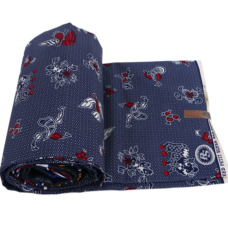 Donkerblauw Afrikaanse Ankara Wax Stof 6 Yards Ankara Afrikaanse Wax Print Stof Voor Party Casual Breedte 110 Cm