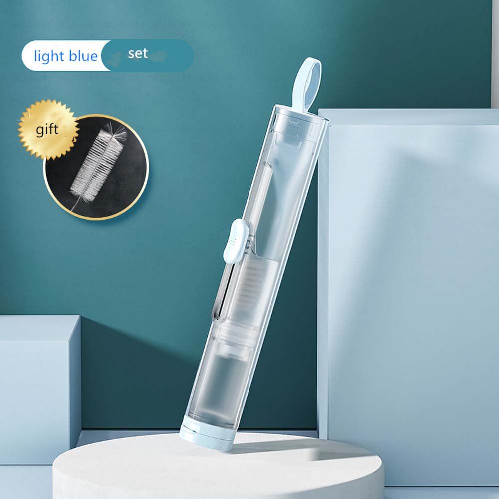 Juego de cepillos de dientes de plástico para viaje, herramientas de Limpieza de dientes plegables, Kit de almacenamiento de pasta de dientes, senderismo, portátil: Marfíl