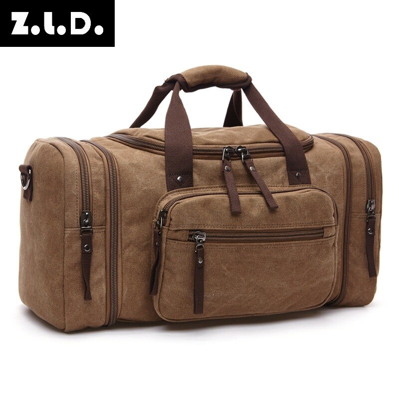 Para Hombre de de lona bolsa de viaje al aire libre mano hombro mochila de gran capacidad bolso de hombro Casual de la noche a la mañana . Exclusivo.