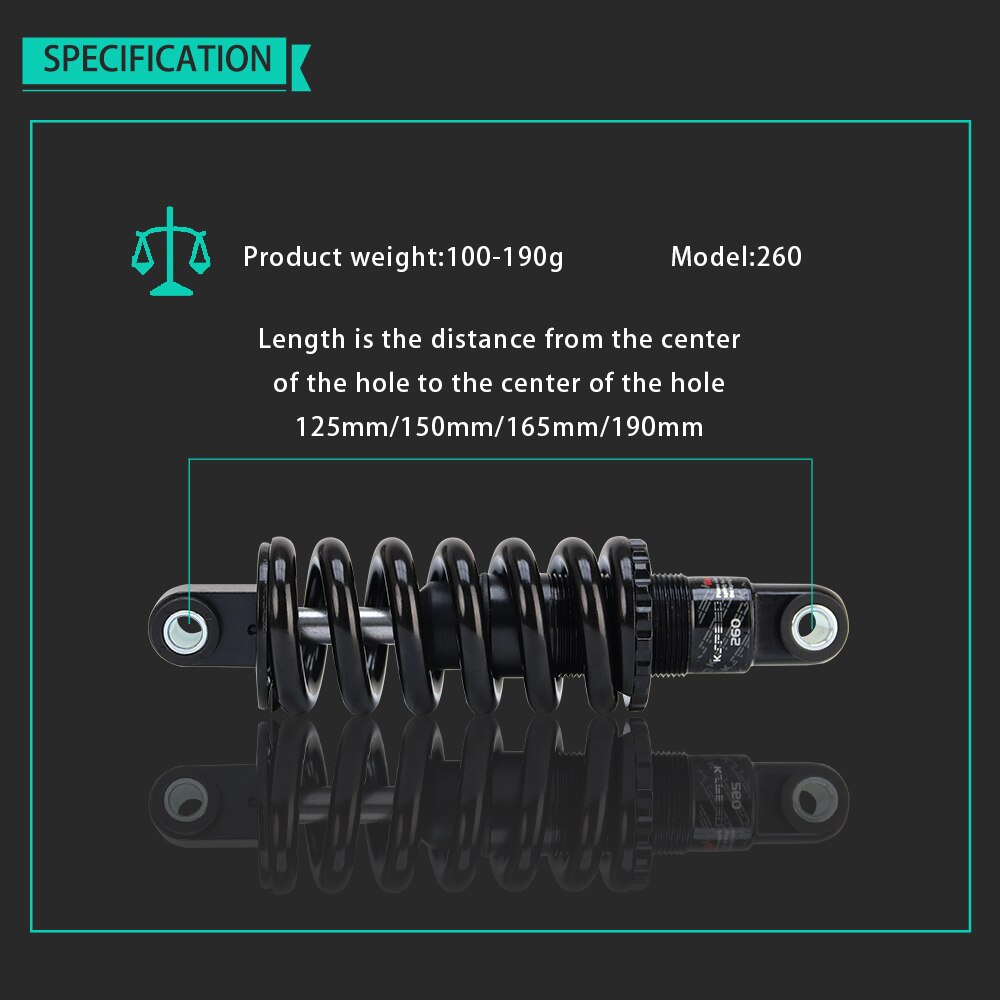 125mm cykler bagstøddæmper/lithium elcykel opgraderet/ultimate scooter bagstøddæmper