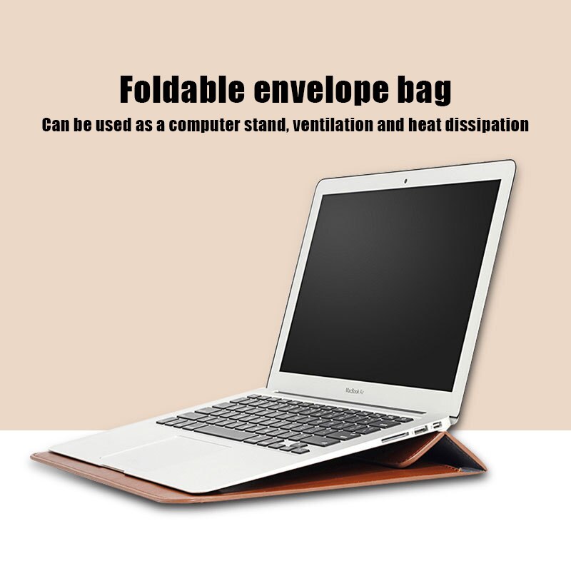 Laptop Anti-Scratch Protective Bag Envelope Case Shockproof Foldable PU Leather