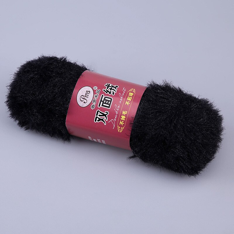 100g/ pelotes de fil à tricoter à la main double face à poils longs en vison doux et cachemire, 100%  fils à crocheter en nylon  jk497 fausse fourrure, corail et velours: 5