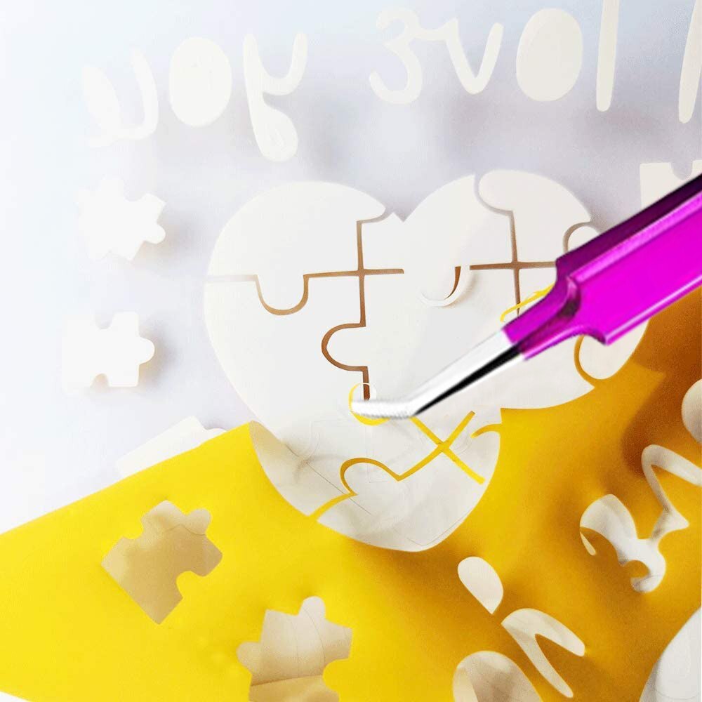 7 Pieces Craft Weeding Craft Basic Set Vinyl Tools Kit for Adhesive Vinyl Silhouettes Cameos Lettering Fine Carving Supplies