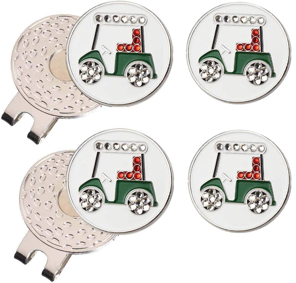 Langlebige Starke Entfernbare Magnetische Golf Hütte Clip 2 Stck mit 4 Golf Ball Marker Legt Leicht zu Kappe: Stil 3