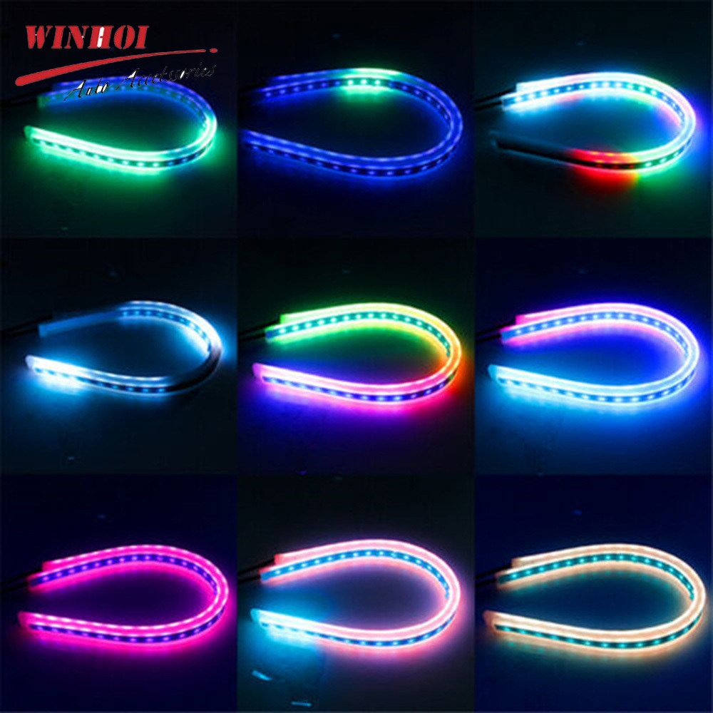 Flexible Led Strip Lights RGB DRL Daytime Running Lights Sequential Switchback Led Strip Neon Auto Headlight Decorative Lamp