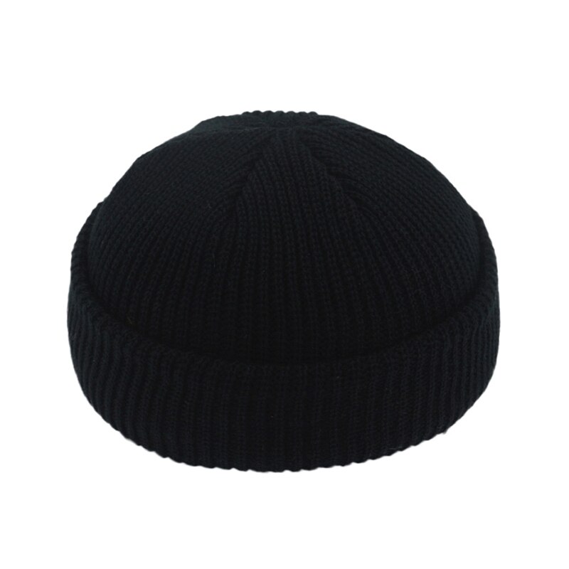 Kvinder mænd strikhue hue kalot sømandskasket manchet kantløs retro navy stil hue