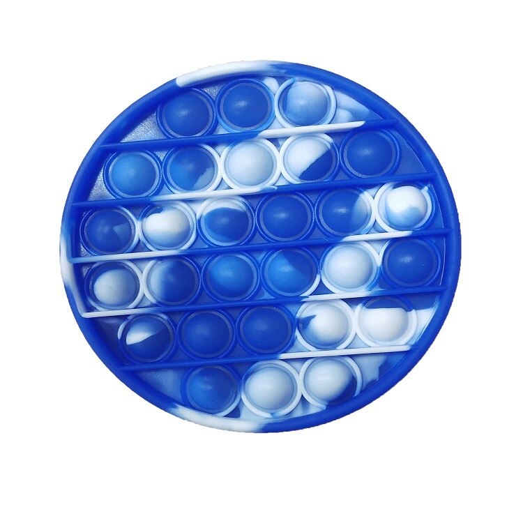 Push Bubble pop it Autism Fidget Toys Special Needs Stress Reliever Helps Relieve Stress and Increase Focus Soft Squeeze Toy: Round-Camouflage