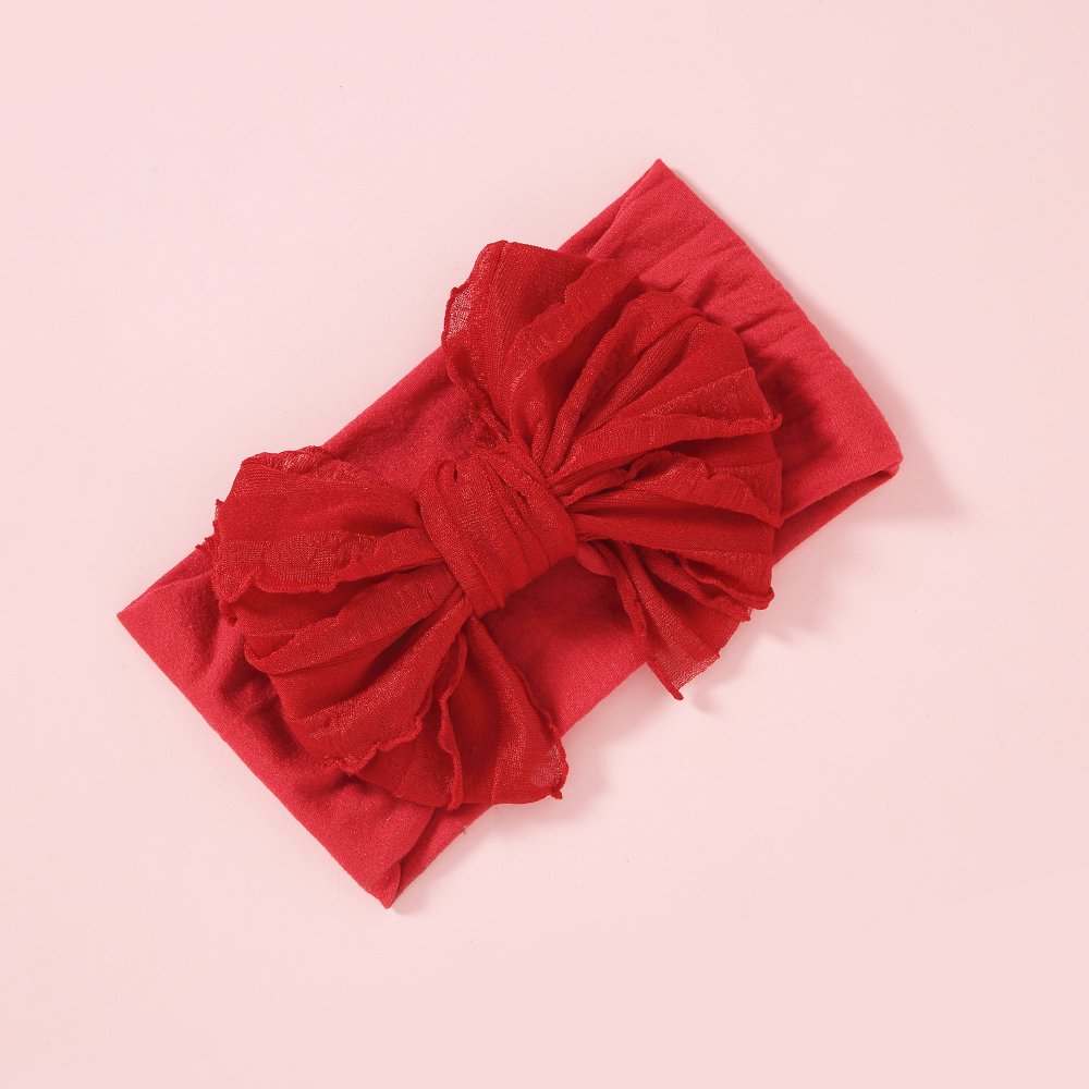 Großes rüschen-schleifen-stirnband aus Nylon, breiter babyturban aus superweichem Chiffon, handgefertigt, geknotet, einheitsgröße, jfny 200: Farbe 9