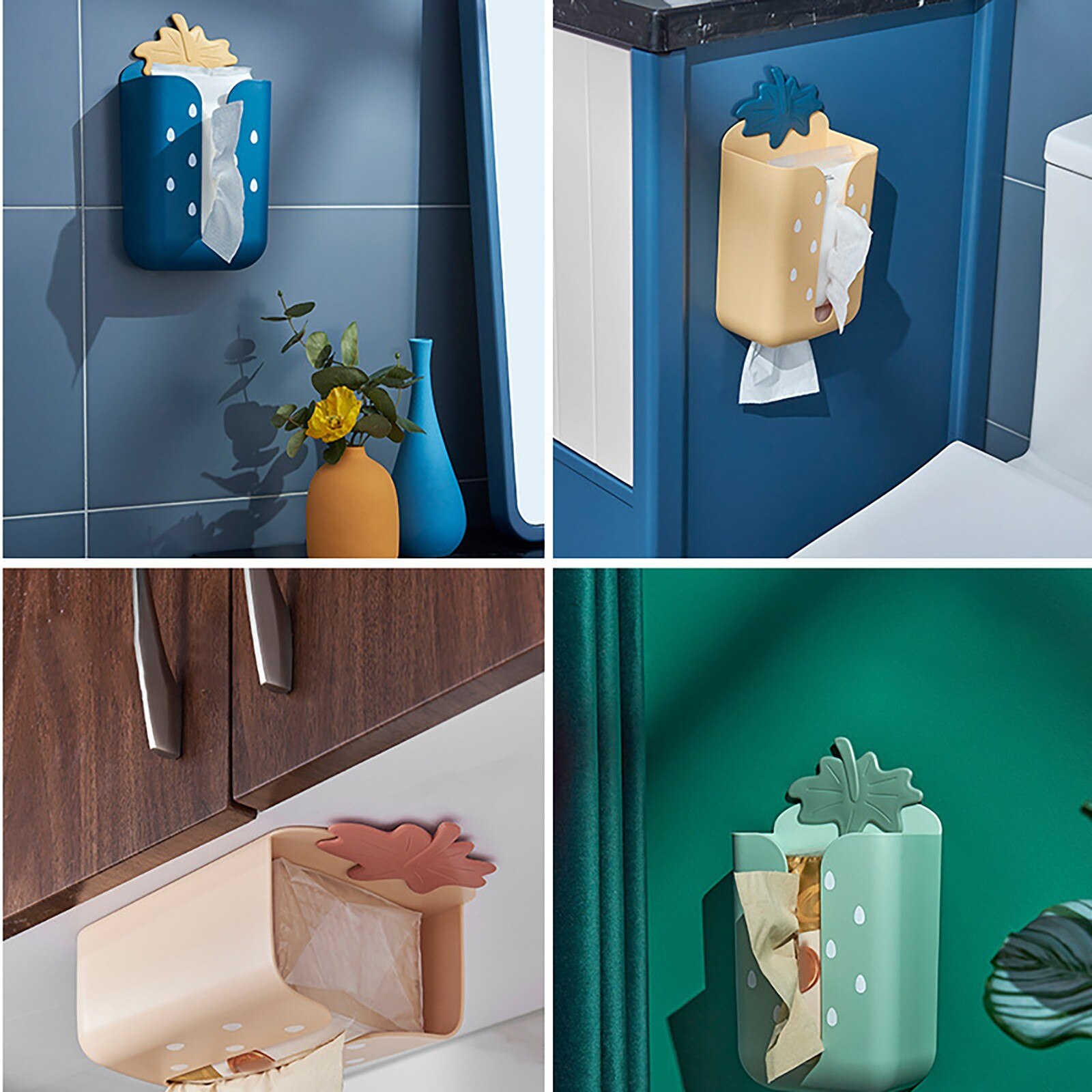Multifunctional Upside-down Tissue Box Wall-Mounted Toilet Storage Box Modern Style Household Wall-Mounted Tissue box F