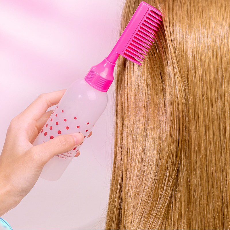 Nachfüllbare haarfarbenflasche, friseurbedarf, Styling-werkzeuge, kopfhautöl-applikatorflasche, kamm, Shampoo-flasche